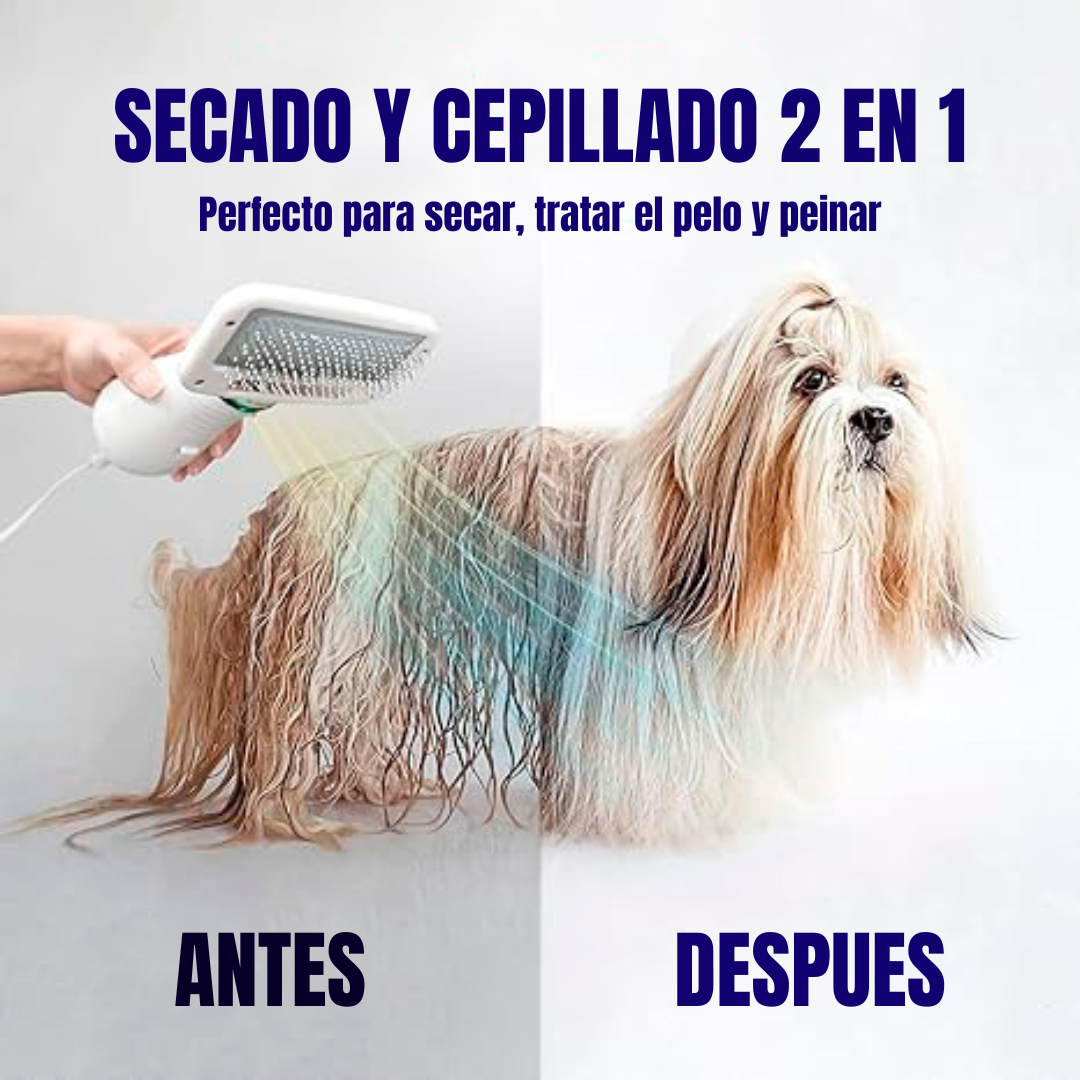 PawDry™ – Cepillo Secador 2 en 1 para Mascotas