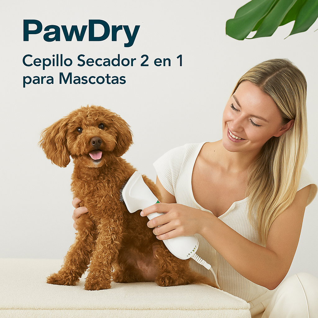 PawDry™ – Cepillo Secador 2 en 1 para Mascotas