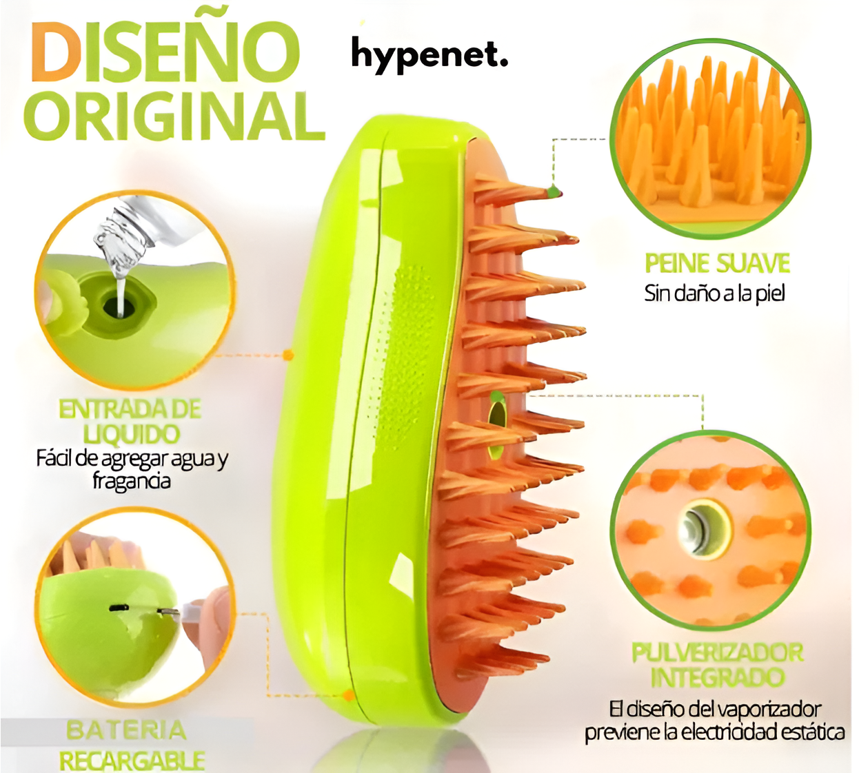 MimoSpa™ Cepillo Antipulgas + Peine a Vapor