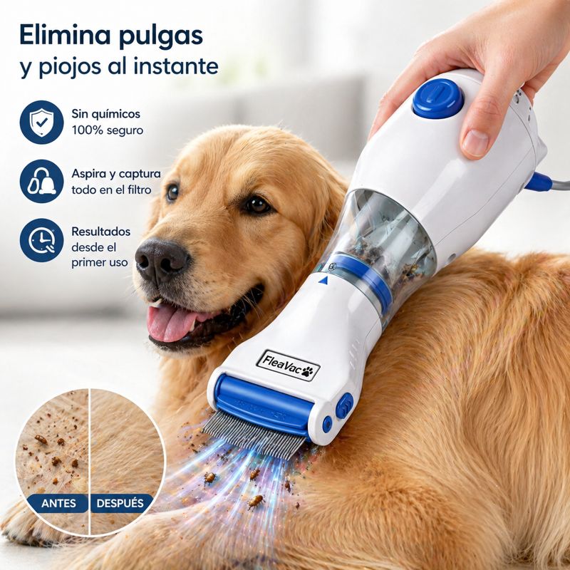 FleaVac™ Peine Aspirador Anti Pulgas